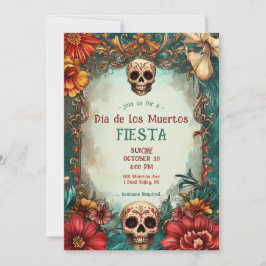 💀 inbjudan till partiet Watercolor Día de Muertos