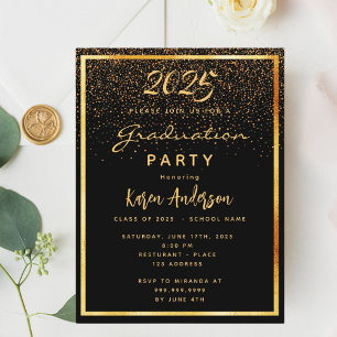 Inbjudan till party 2023, svart glam guld