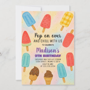 Inbjudan till Party-födelsedag för färgfull befolk