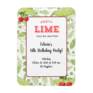 Inbjudan till Party "Lime" Magnet