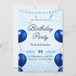 Inbjudan till party på födelsedagen