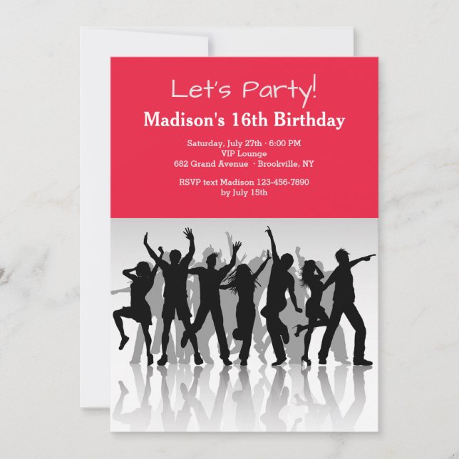 Inbjudan till party People Silhouettes (Framsida)