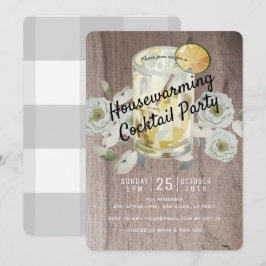 Inbjudan till Party-Wood-bostaden Cocktail