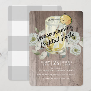 Inbjudan till Party-Wood-bostaden Cocktail