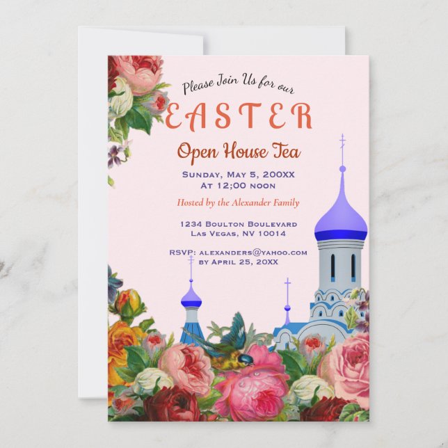 Inbjudan till Påsk Blommigt Ortodox Open House Tea (Framsida)