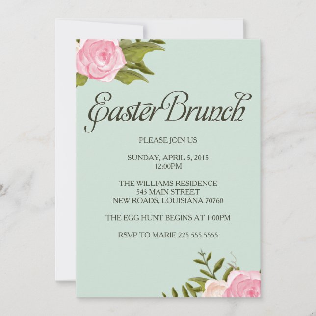 Inbjudan till påsk Brunch (Framsida)