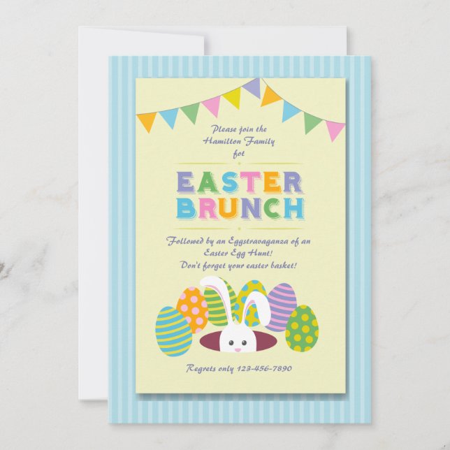 Inbjudan till påsk Brunch Bunny (Framsida)