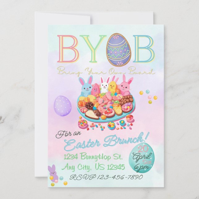 Inbjudan till påsk Brunch Charcuterie-partiet (Framsida)