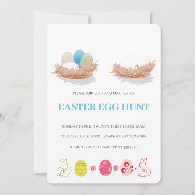 Inbjudan till påsk Brunch Egg Hunt (Framsida)