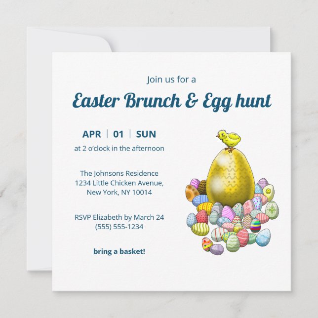 Inbjudan till påsk Brunch & Egg Hunt (Framsida)