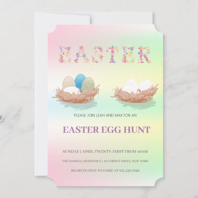Inbjudan till påsk Brunch Egg Hunt (Framsida)
