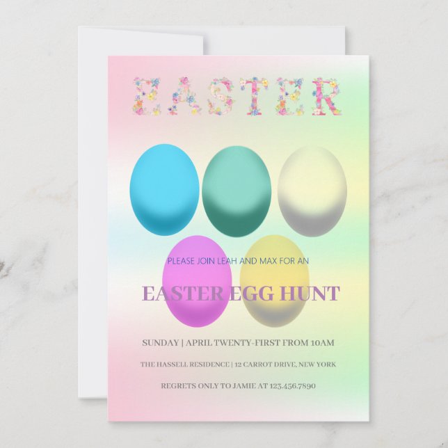Inbjudan till påsk Brunch Egg Hunt (Framsida)