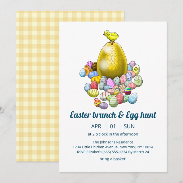 Inbjudan till Påsk brunch & Egg Hunt (Fram/baksida)