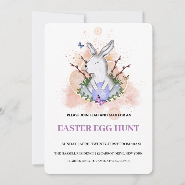 Inbjudan till påsk Brunch Egg Hunt (Framsida)