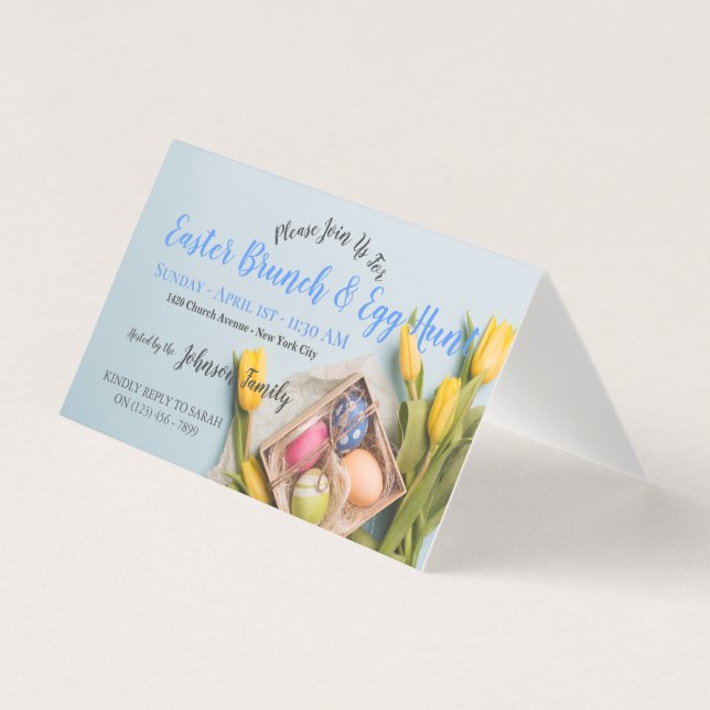 Inbjudan till påsk Brunch Egg Hunt Påsk Brunch (Framsida)