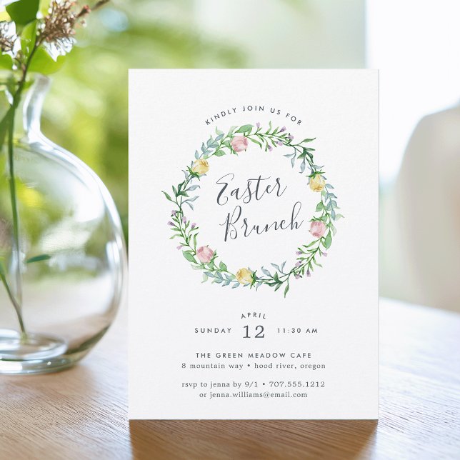 Inbjudan till Påsk Brunch för utandning av blommig (Skapare uppladdad)