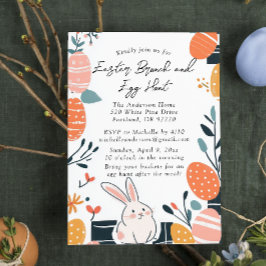 Inbjudan till påsk Brunch och äggjakt Bunny