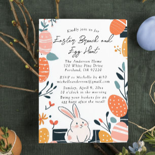 Inbjudan till påsk Brunch och äggjakt Bunny