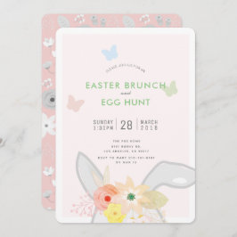 Inbjudan till påsk Brunch och Egg Hunt Bunny Öron
