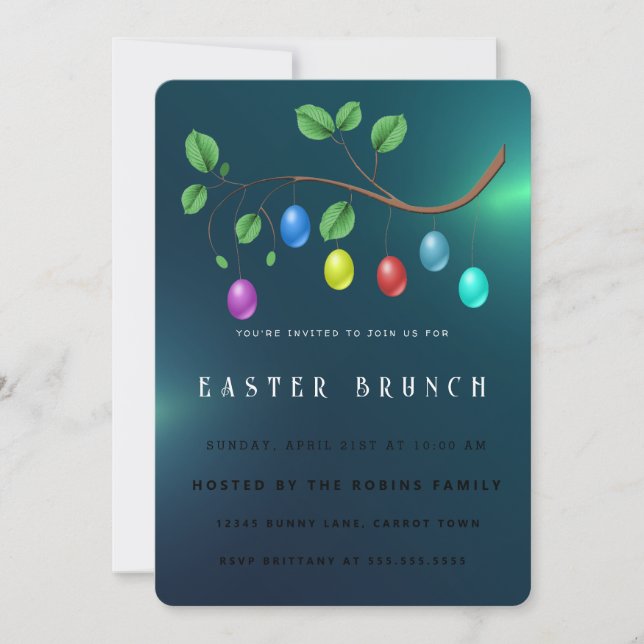 Inbjudan till påsk Cute Eggs (Framsida)