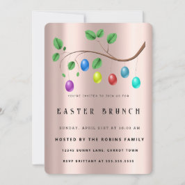 Inbjudan till påsk Cute Golden Ro Eggs