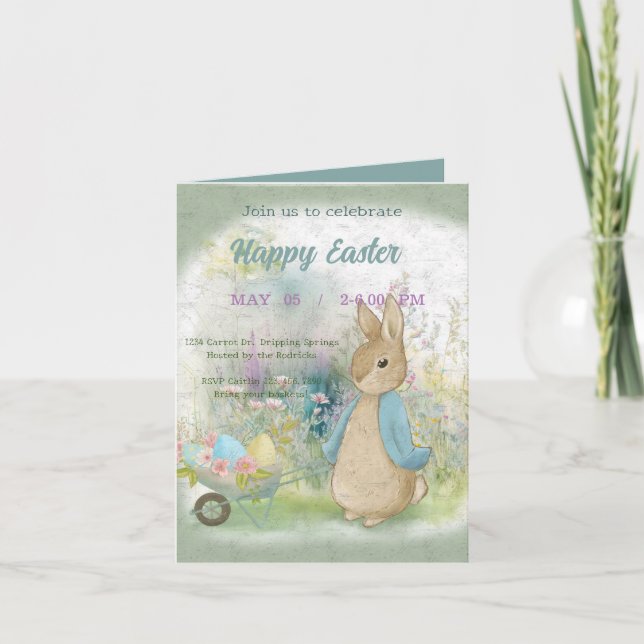 inbjudan till påsk med Peter Rabbit (Framsida)