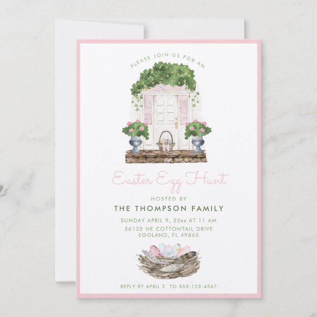 Inbjudan till Påskägg Hunt (Framsida)