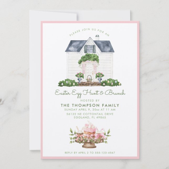 Inbjudan till påskägg Hunt och Brunch (Framsida)