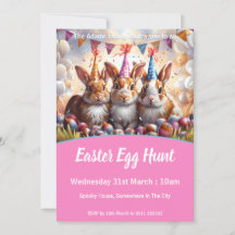 Inbjudan till Påskägget Meadow Rabbits Hunt