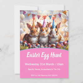 Inbjudan till Påskägget Meadow Rabbits Hunt