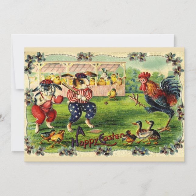 Inbjudan till påskhare Baseball (Framsida)