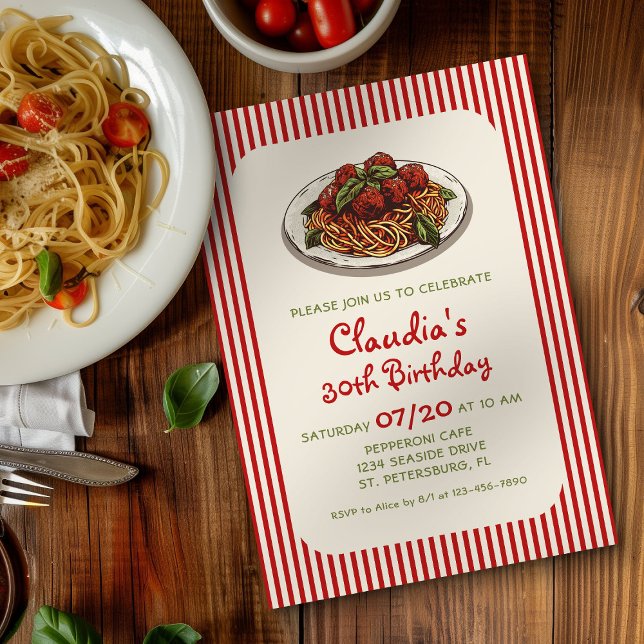 Inbjudan till Pasta Dinner Italiana Birthday (Skapare uppladdad)