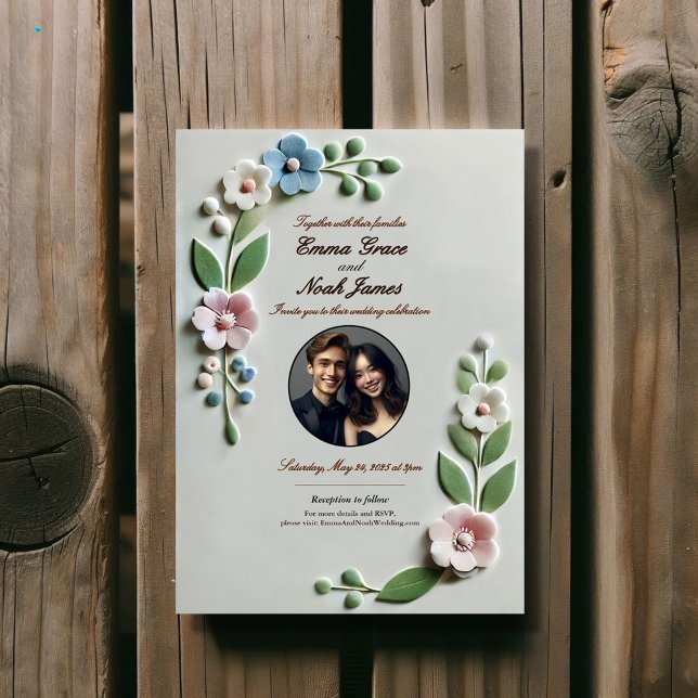 Inbjudan till Pastel Blommigt-bröllop (Skapare uppladdad)