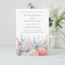 Inbjudan till Pastel Coral-Beach Wedding-tema