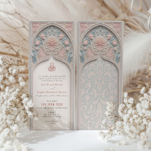 Inbjudan till pastel Elegance Islamic Arch Wedding
