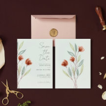 Inbjudan till pastel-Grönt för vattenfärgsblommor