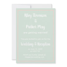 Inbjudan till pastel Sage och Rosa Wedding