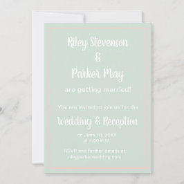 Inbjudan till pastel Sage och Rosa Wedding