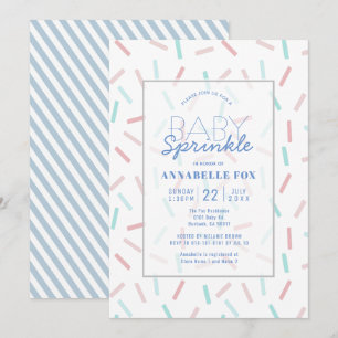 Inbjudan till Pastel Sprinkles Blue Baby Sprinkle