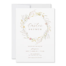 Inbjudan till pastel Wildbloms Wandeand Påsk Brunc