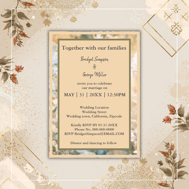 Inbjudan till pastel Wildblomsbröllop (Skapare uppladdad)