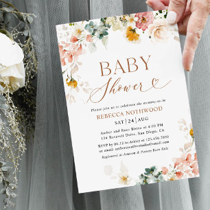 Inbjudan till pastellblommor Babykläder för vatten