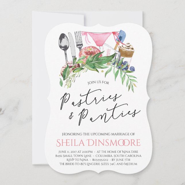Inbjudan till pastorn & Panties Lingerie Shower 5x (Framsida)
