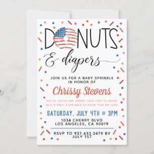Inbjudan till Patriotic Donut Baby Sprinkle Shower