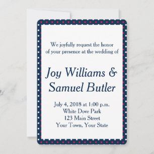 Inbjudan till Patriotic Red, White and Blue Weddin