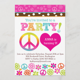 Inbjudan till Peace and Kärlek Hippie Party