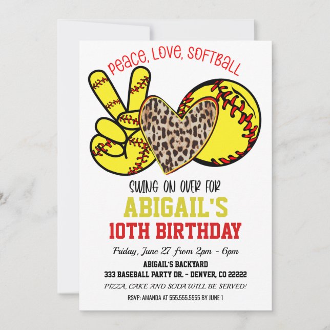 Inbjudan till Peace Kärlek Softball-programmet (Framsida)