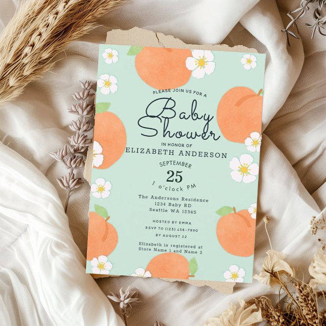 Inbjudan till Peach Baby Shower (Skapare uppladdad)
