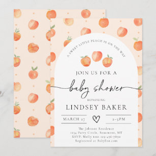 Inbjudan till Peach Baby Shower Persikor Baby