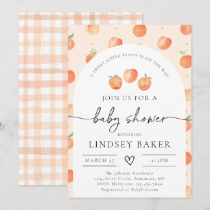 Inbjudan till Peach Baby Shower Persikor Baby